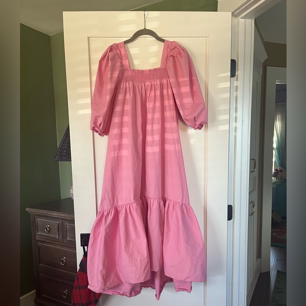 H&M pink puff sleeve peasant dress - Picture 4 of 7